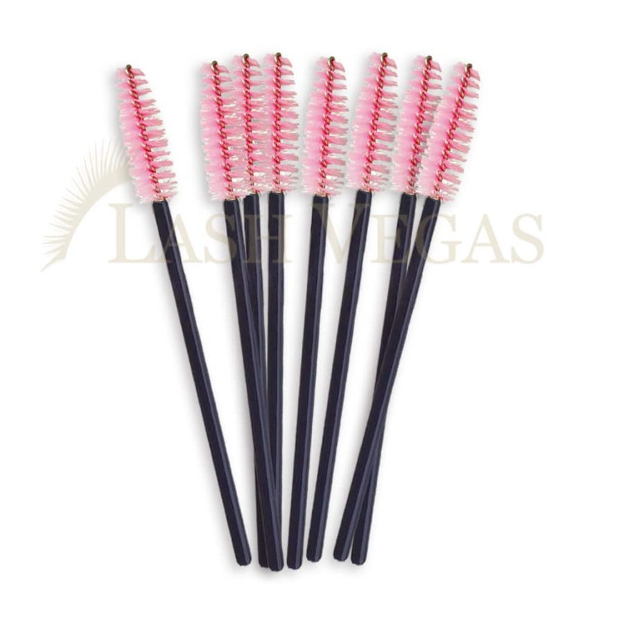 Eyelash and Brow Wands - Black + Light Pink Stem